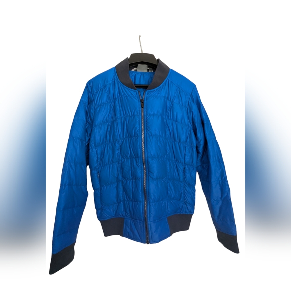 Athleta  goose down jacket size medium Royal blue. Like new